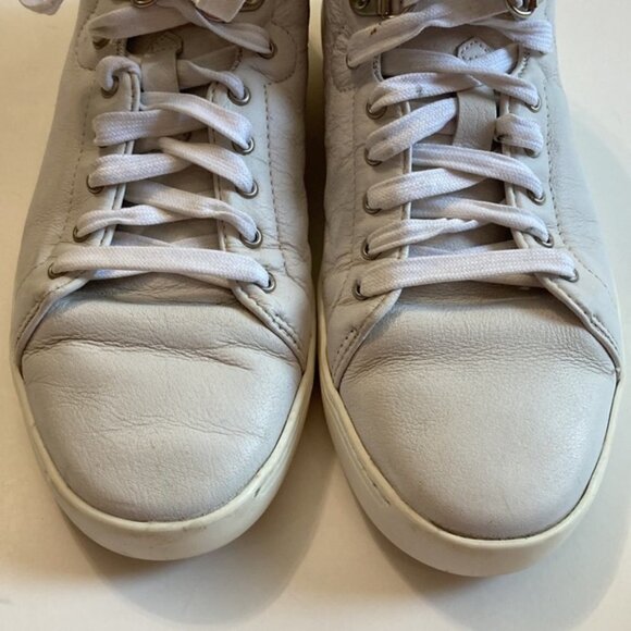 Rag & Bone White High Top Leather Sneakers Size 37  Designer Shoes - Picture 11 of 12